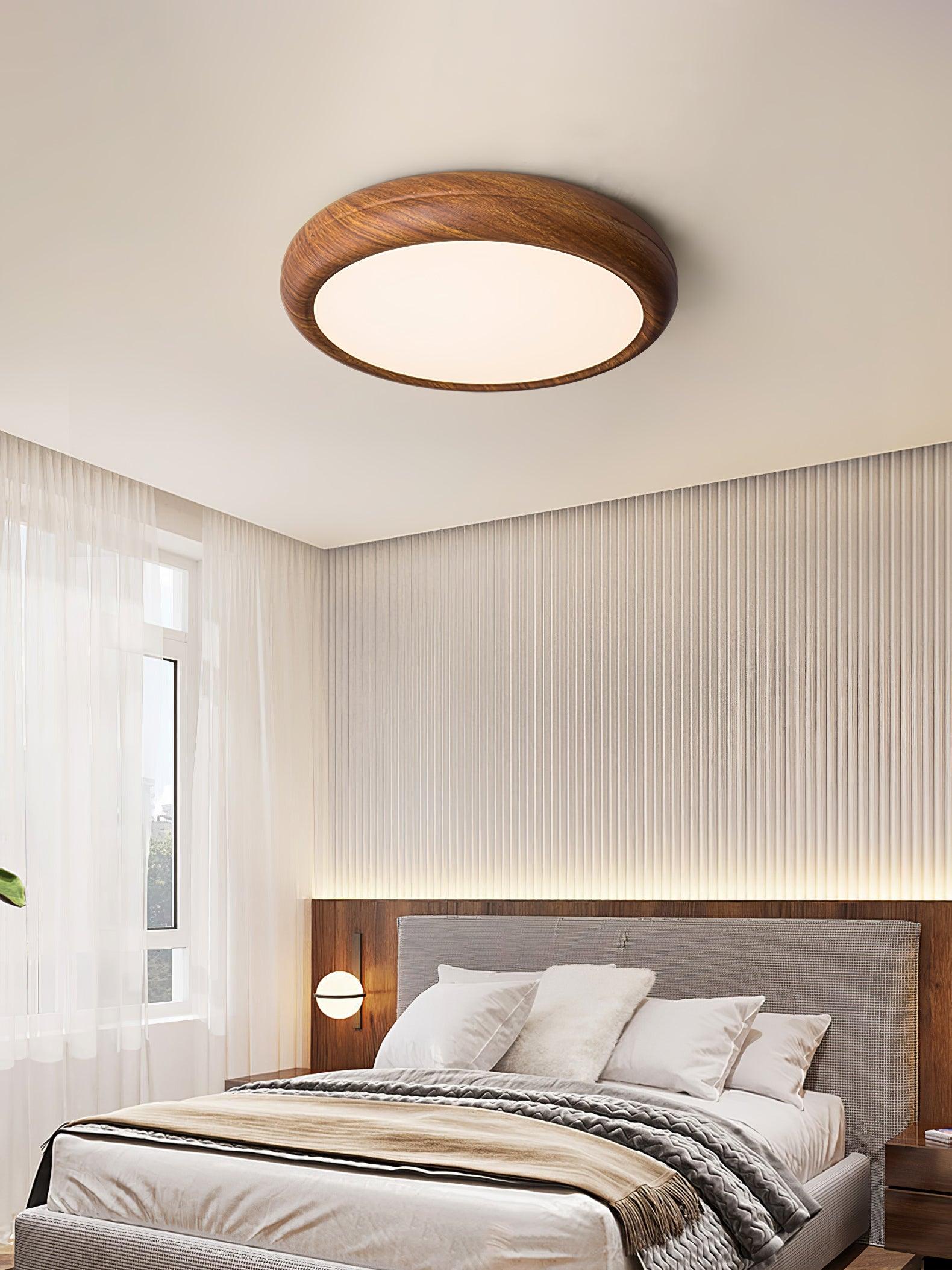 Orbis Wood Wood Grain Round Ceiling Light - Letslighting