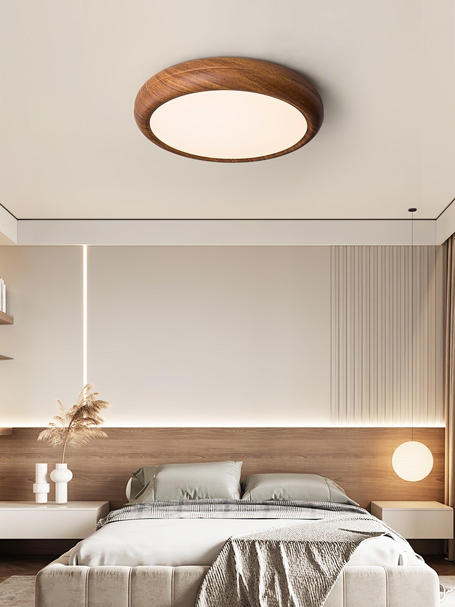 Orbis Wood Wood Grain Round Ceiling Light - Letslighting