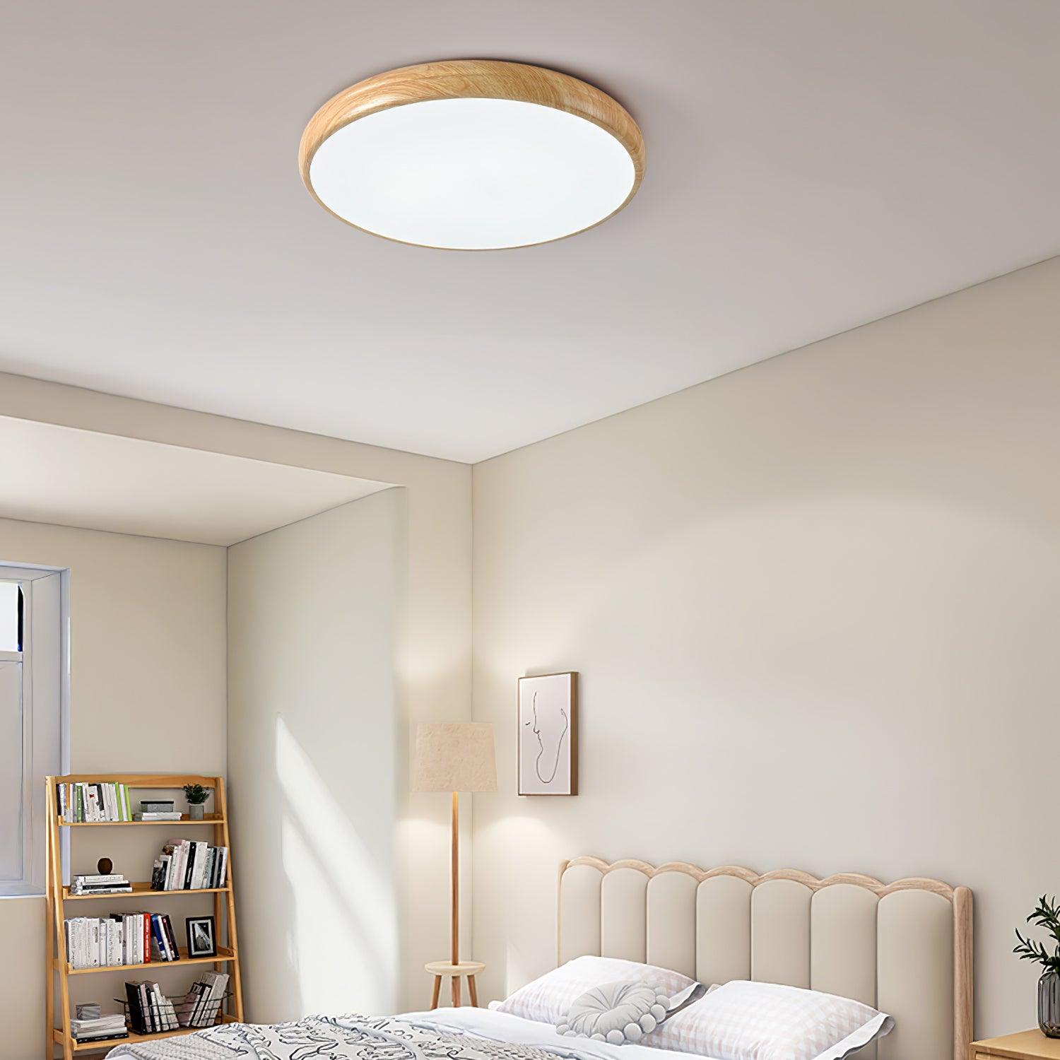 Wood Grain Round Ceiling Lamp - Blowlighting
