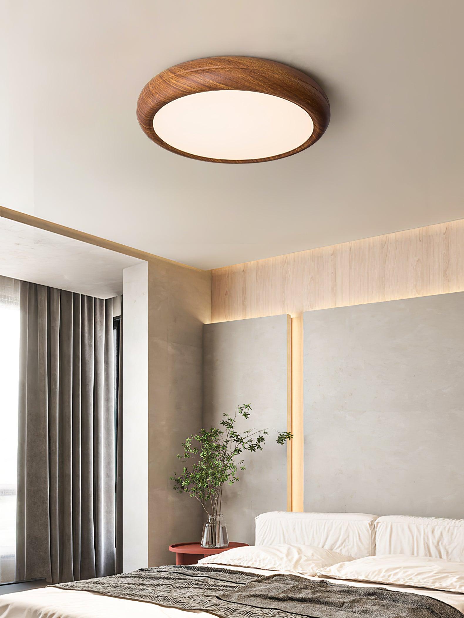 Orbis Wood Wood Grain Round Ceiling Light - Letslighting