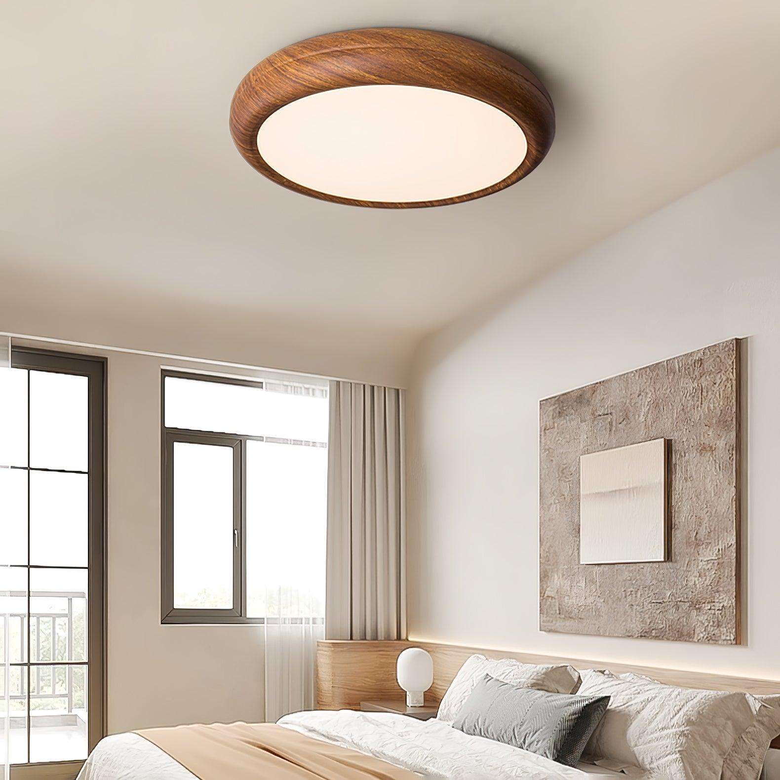 Orbis Wood Wood Grain Round Ceiling Light - Letslighting