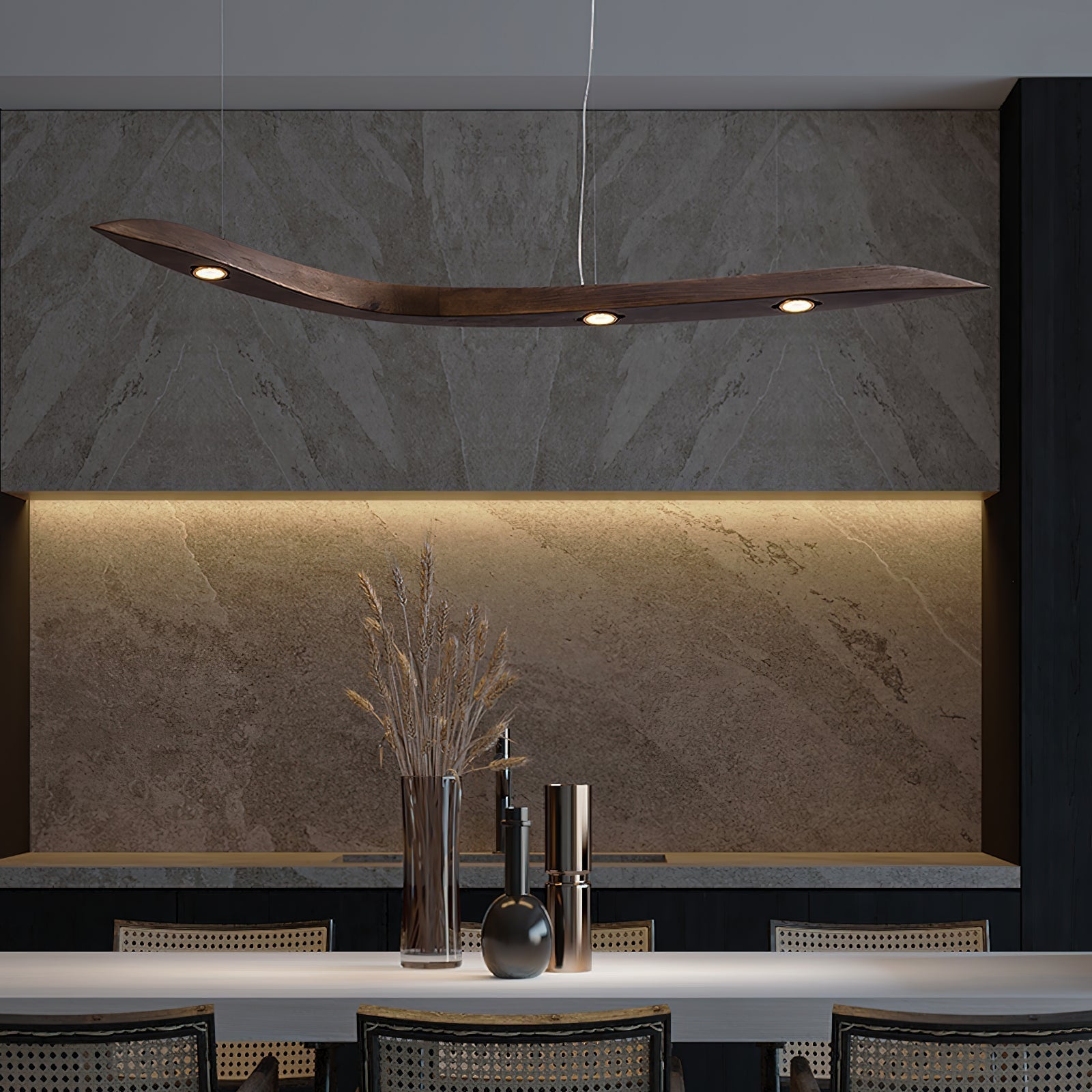 Flow Minimalistische Holz Pendelleuchte-Letslighting