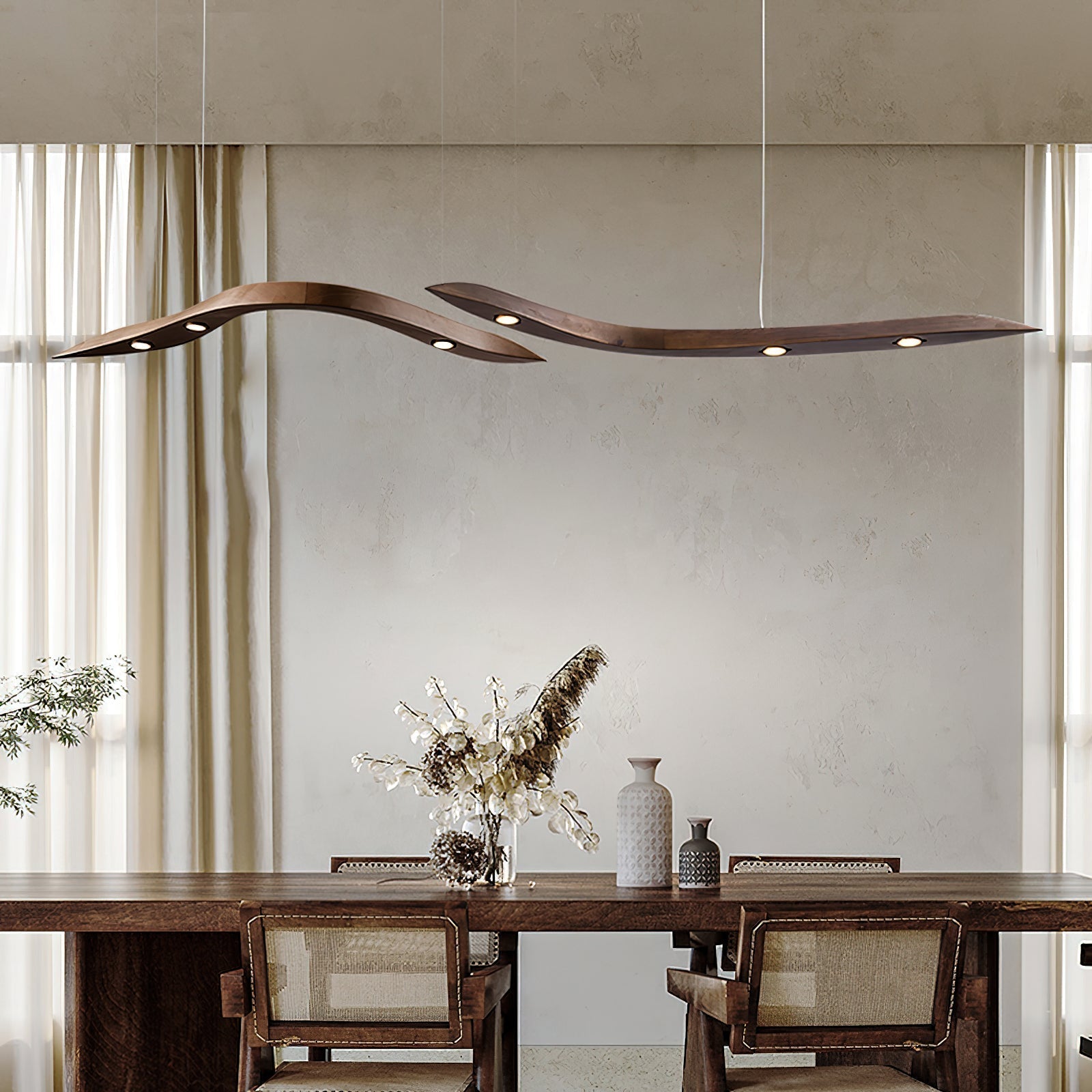 Flow Minimalistische Holz Pendelleuchte-Letslighting