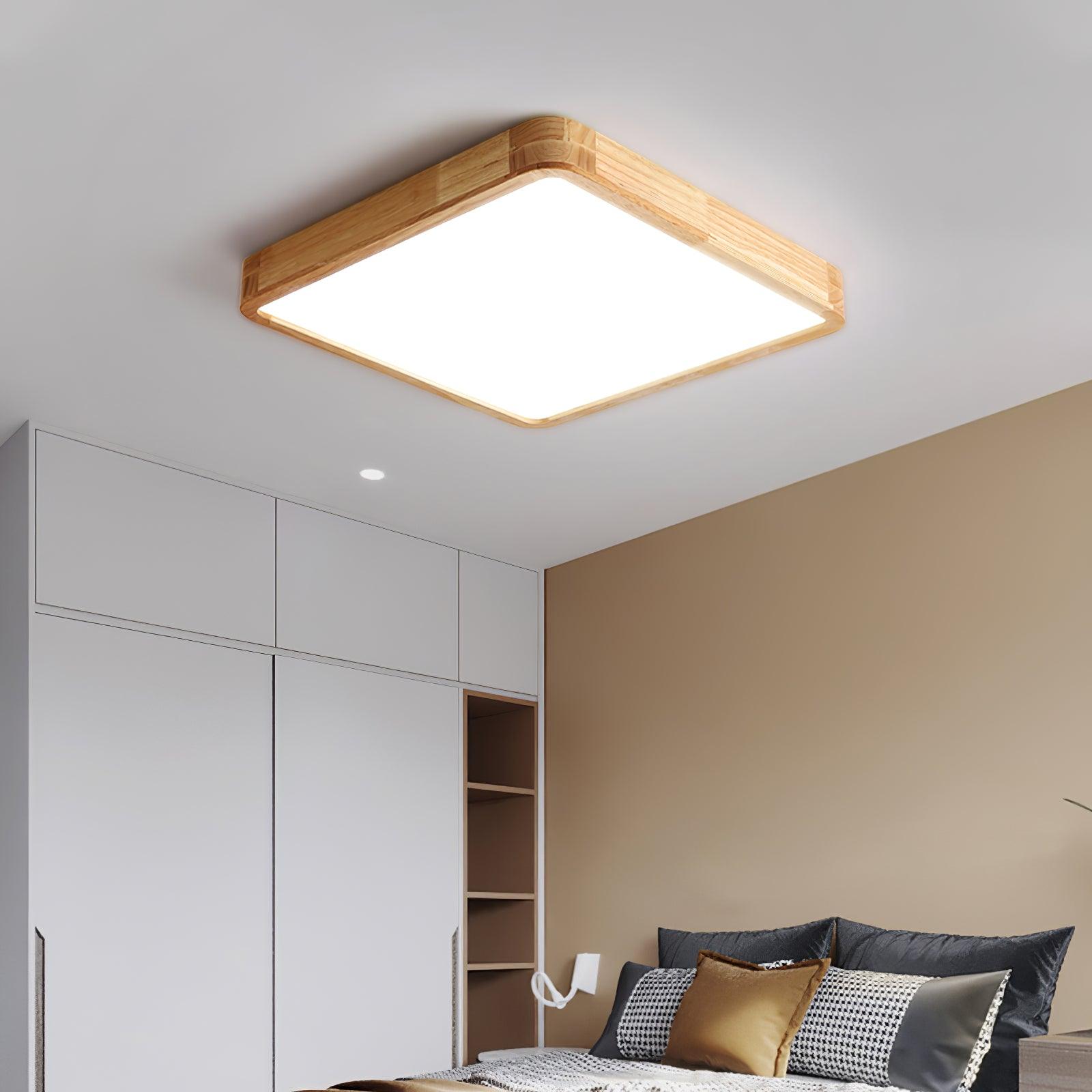 Hano Holz-Deckenleuchte im geometrischen Design