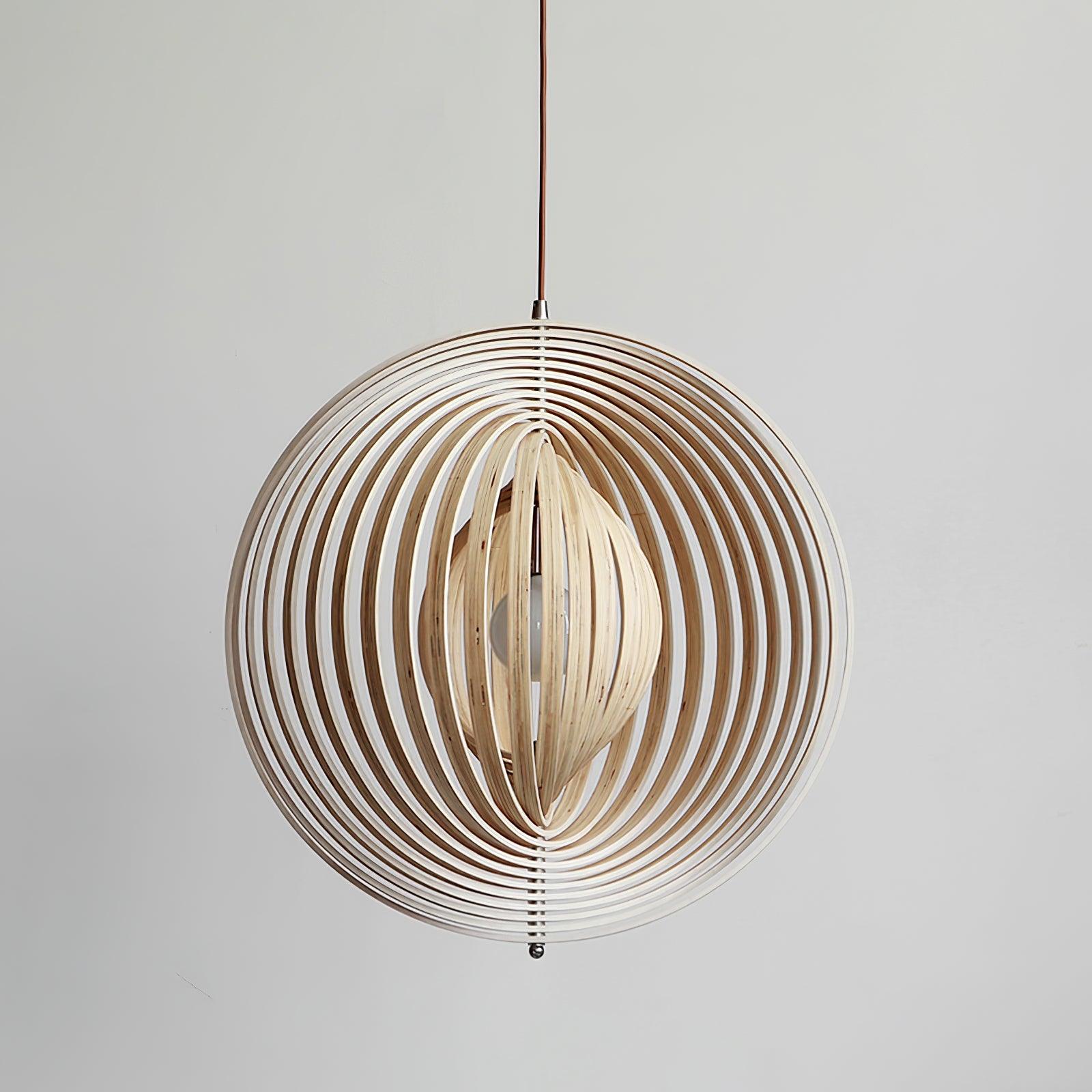 Pendelleuchte Holzringe Kugel Organisch Minimalistisch-Letslighting