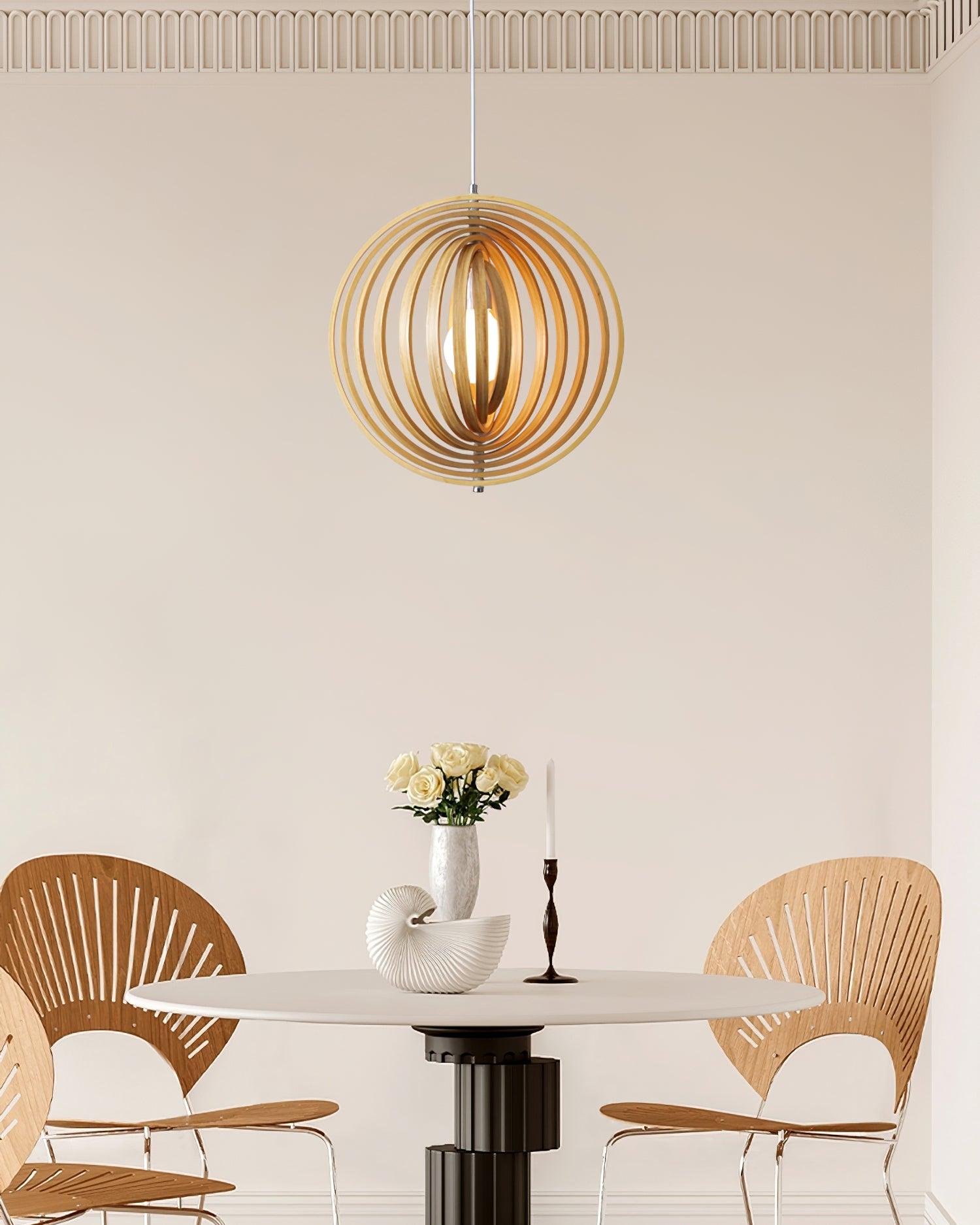 Pendelleuchte Holzringe Kugel Organisch Minimalistisch-Letslighting