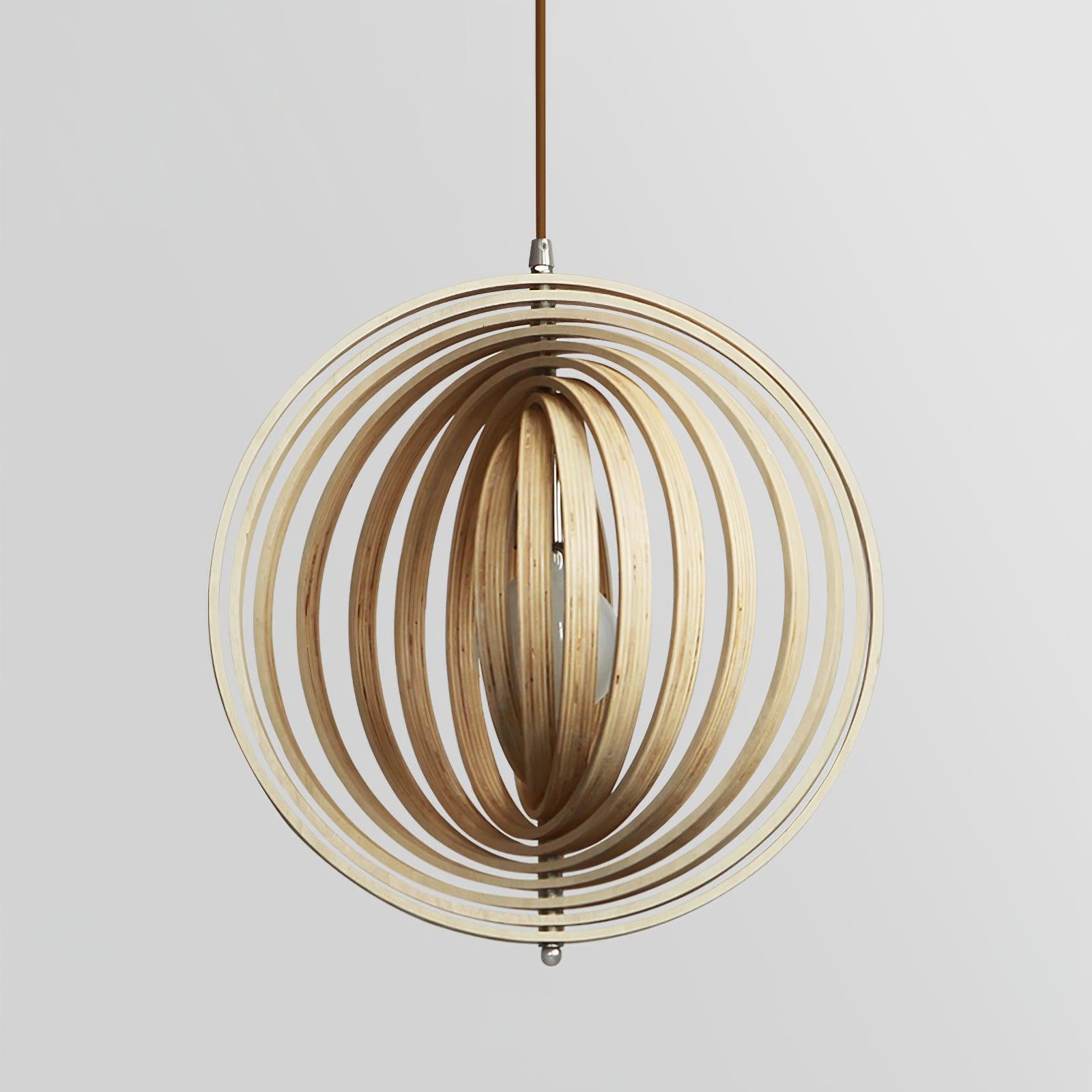 Pendelleuchte Holzringe Kugel Organisch Minimalistisch-Letslighting