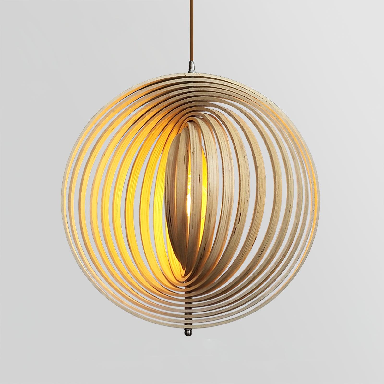 Pendelleuchte Holzringe Kugel Organisch Minimalistisch-Letslighting