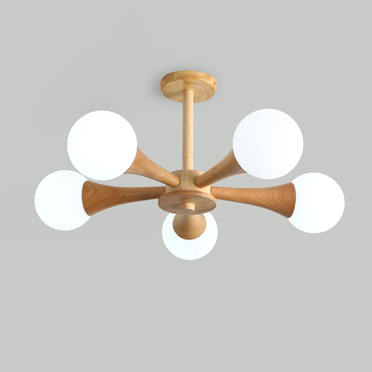Lustra Kronleuchter Holz Globus Retro-Letslighting