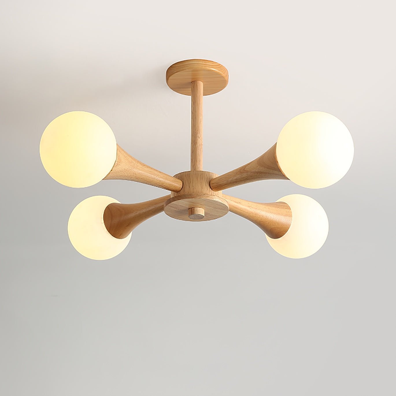 Lustra Kronleuchter Holz Globus Retro-Letslighting