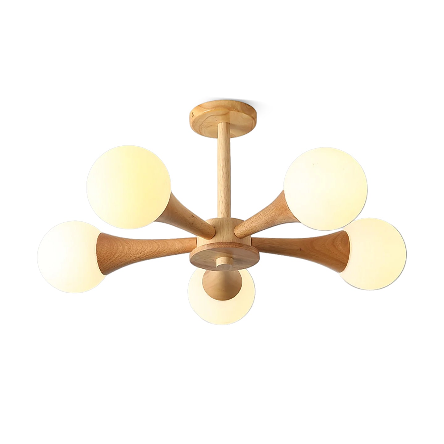 Lustra Kronleuchter Holz Globus Retro-Letslighting