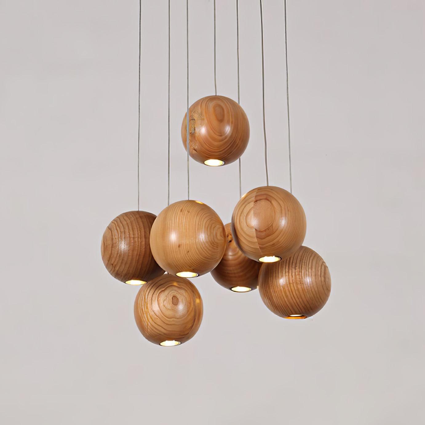 Ulvararis Nordische Kugel Holz Pendelleuchte-Letslighting