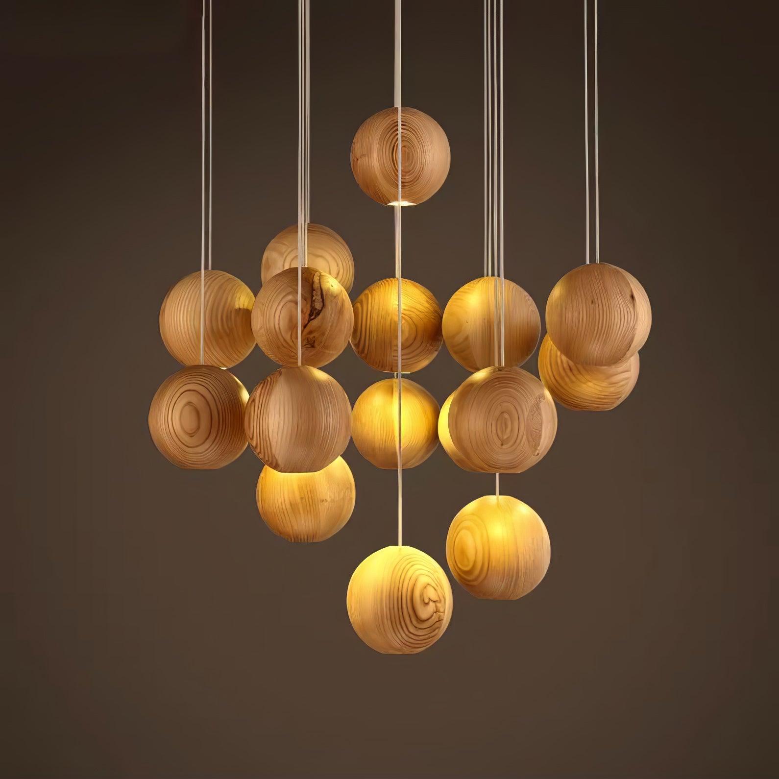 Ulvararis Nordische Kugel Holz Pendelleuchte-Letslighting