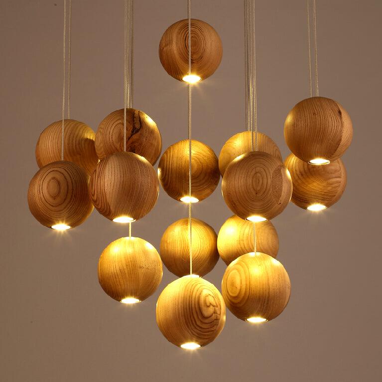 Ulvararis Nordische Kugel Holz Pendelleuchte-Letslighting