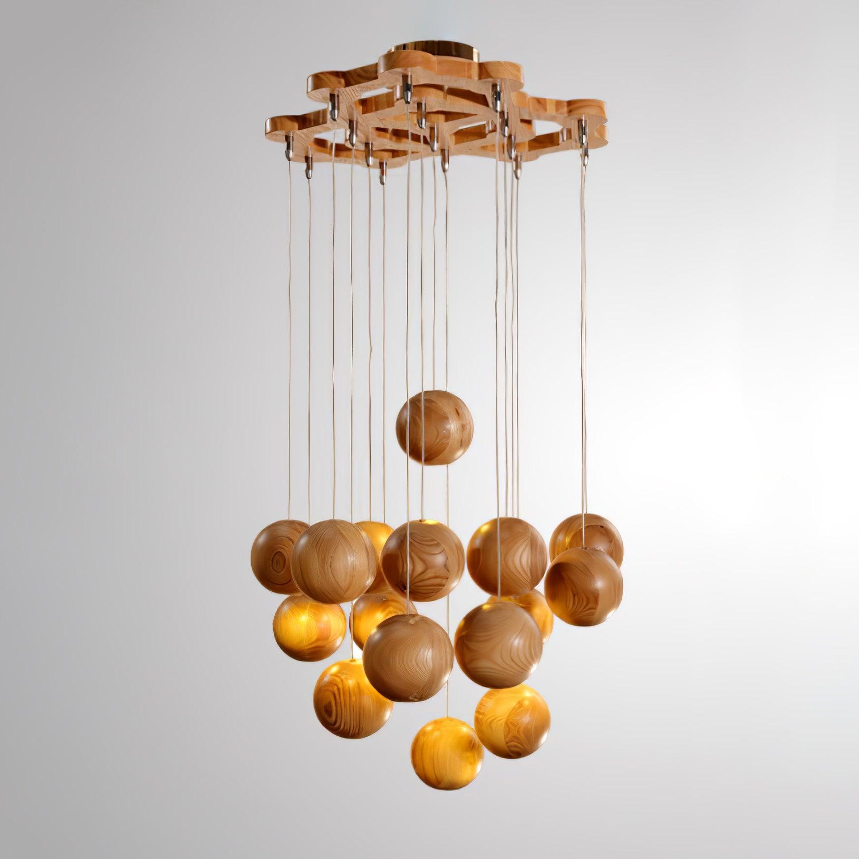Ulvararis Nordische Kugel Holz Pendelleuchte-Letslighting
