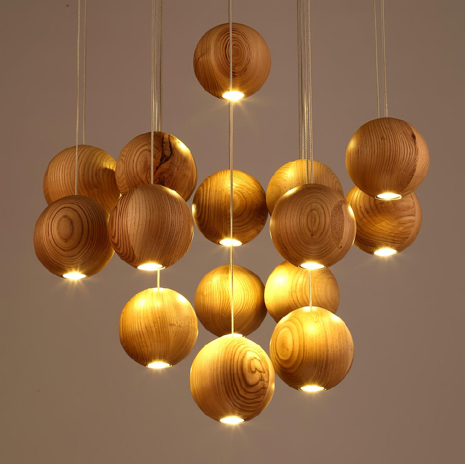 Ulvararis Nordische Kugel Holz Pendelleuchte-Letslighting