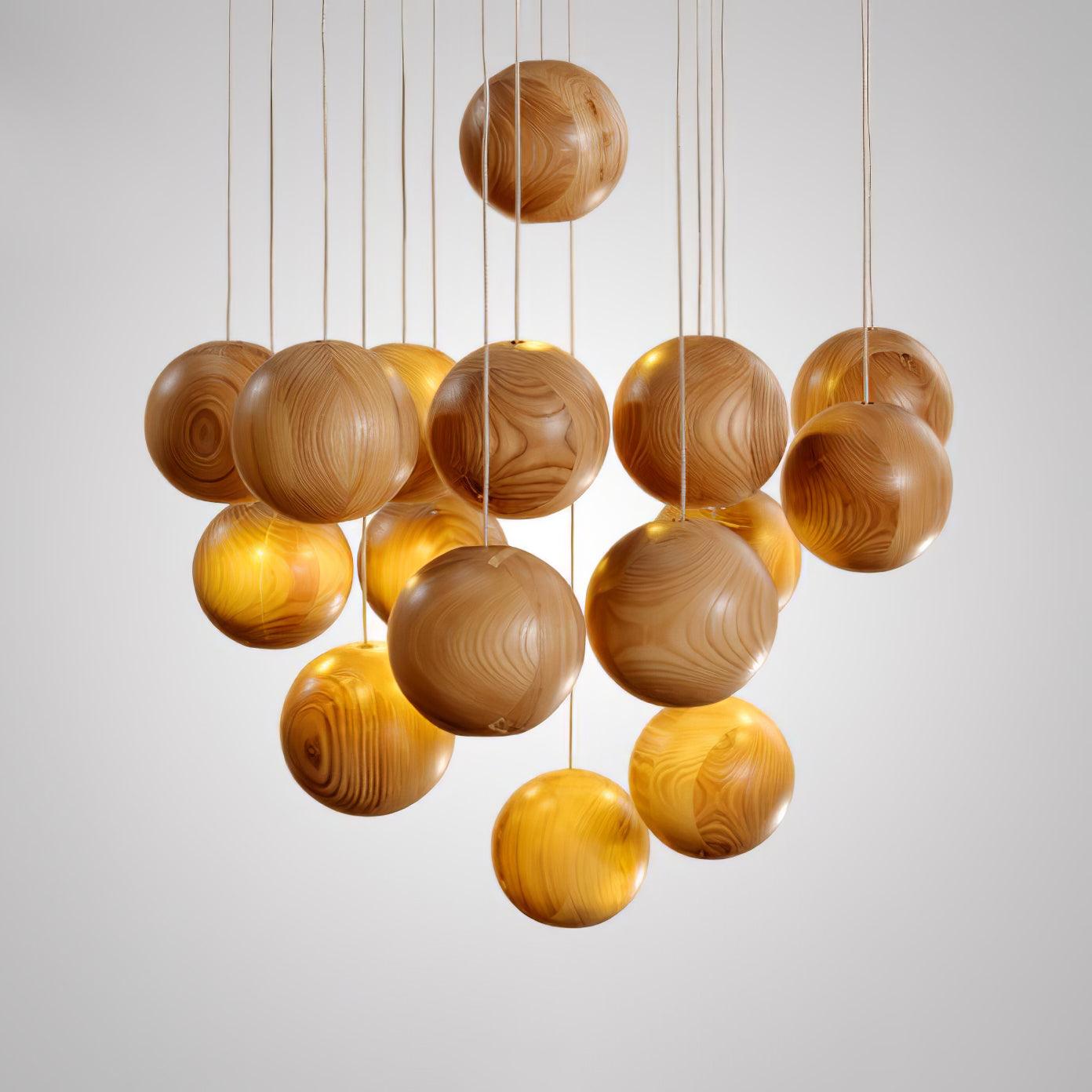 Ulvararis Nordische Kugel Holz Pendelleuchte-Letslighting