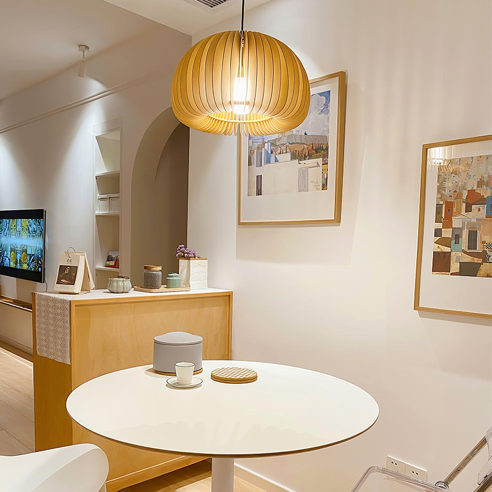 Vovene Elegance Einzigartige Kugel Holz Pendelleuchte-Letslighting