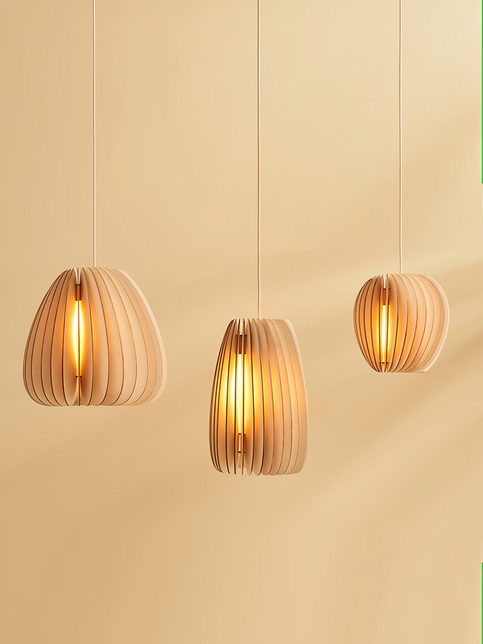 Vovene Elegance Einzigartige Kugel Holz Pendelleuchte-Letslighting