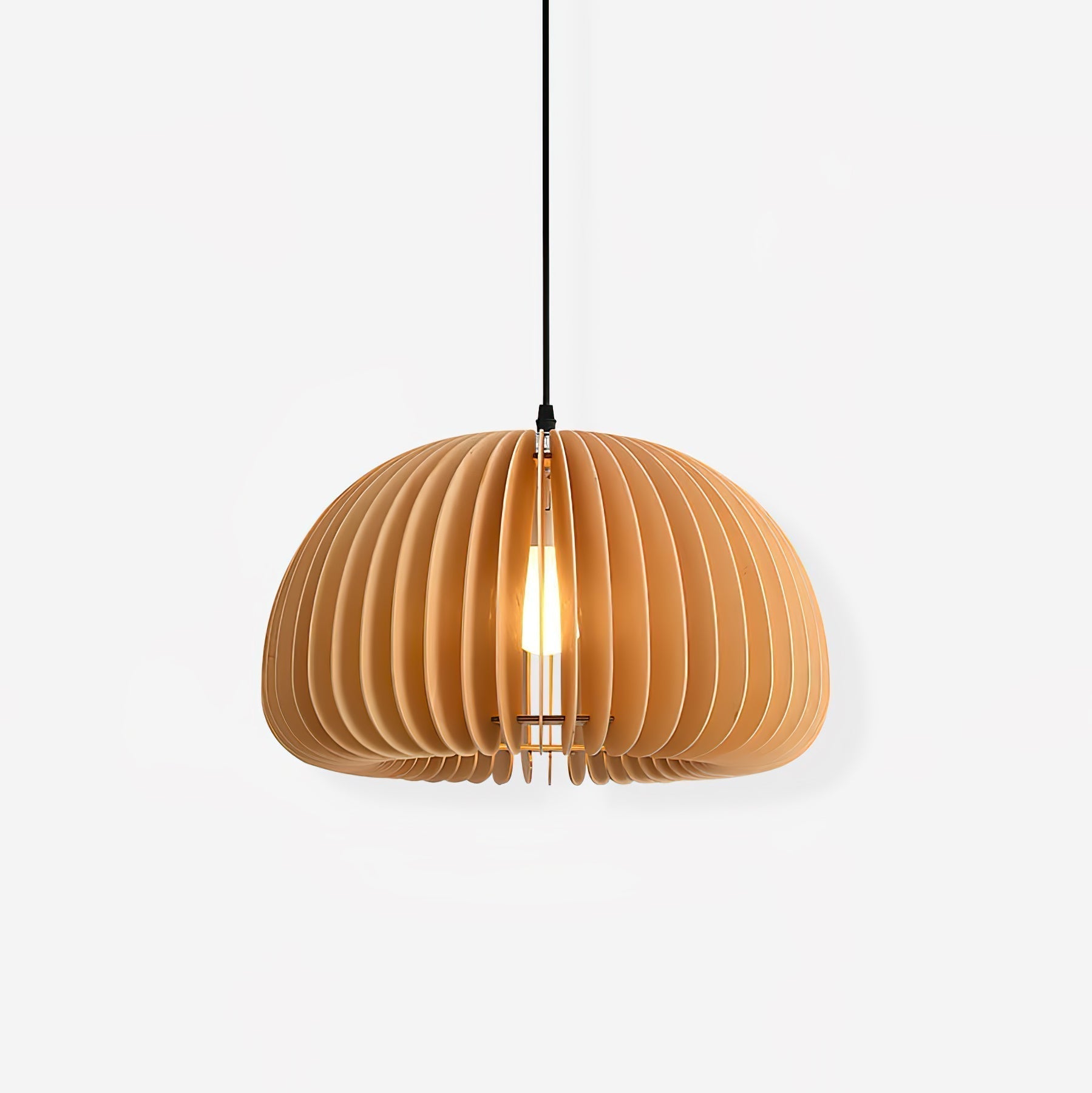 Solara Pendelleuchte Holz Kürbis Kuppel Nordisch-Letslighting