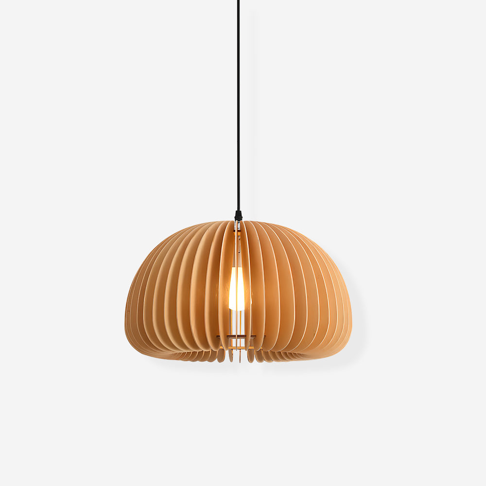 Solara Pendelleuchte Holz Kürbis Kuppel Nordisch-Letslighting
