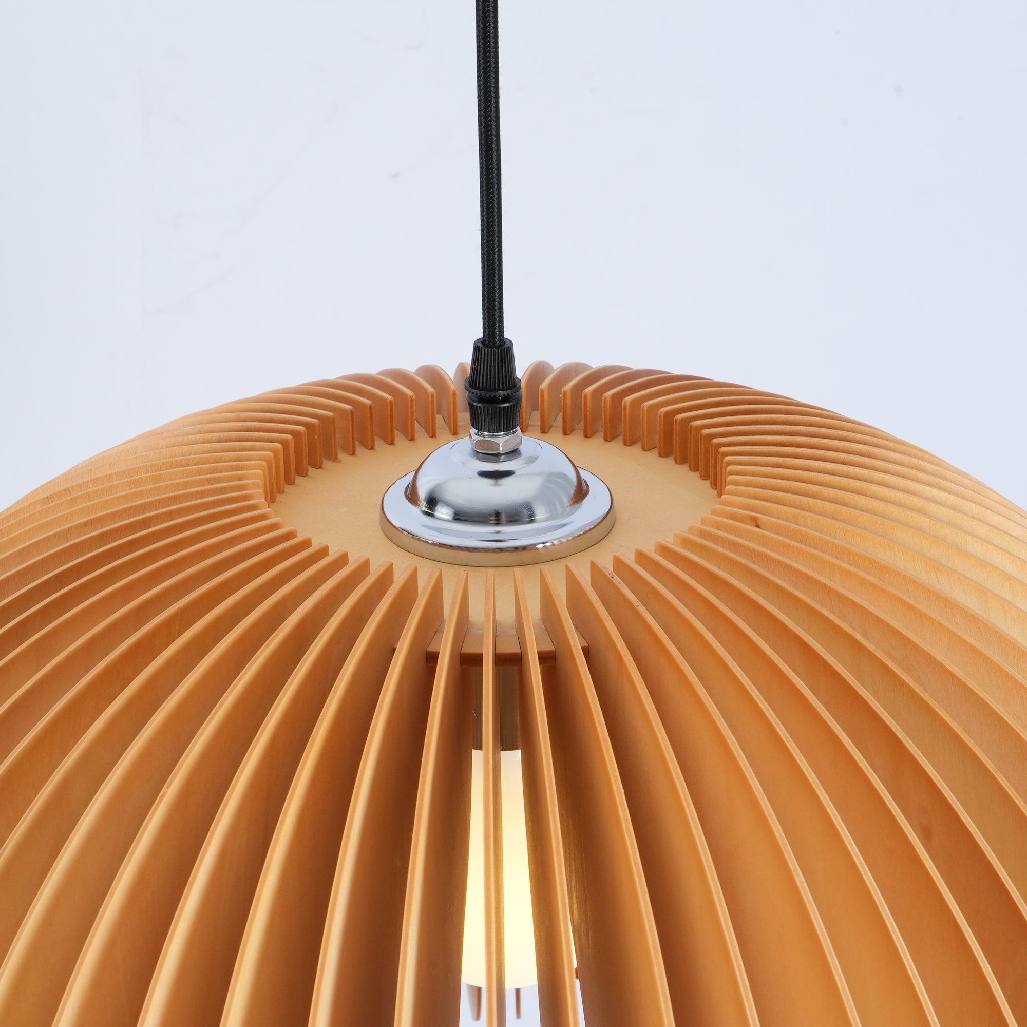 Solara Pendelleuchte Holz Kürbis Kuppel Nordisch-Letslighting