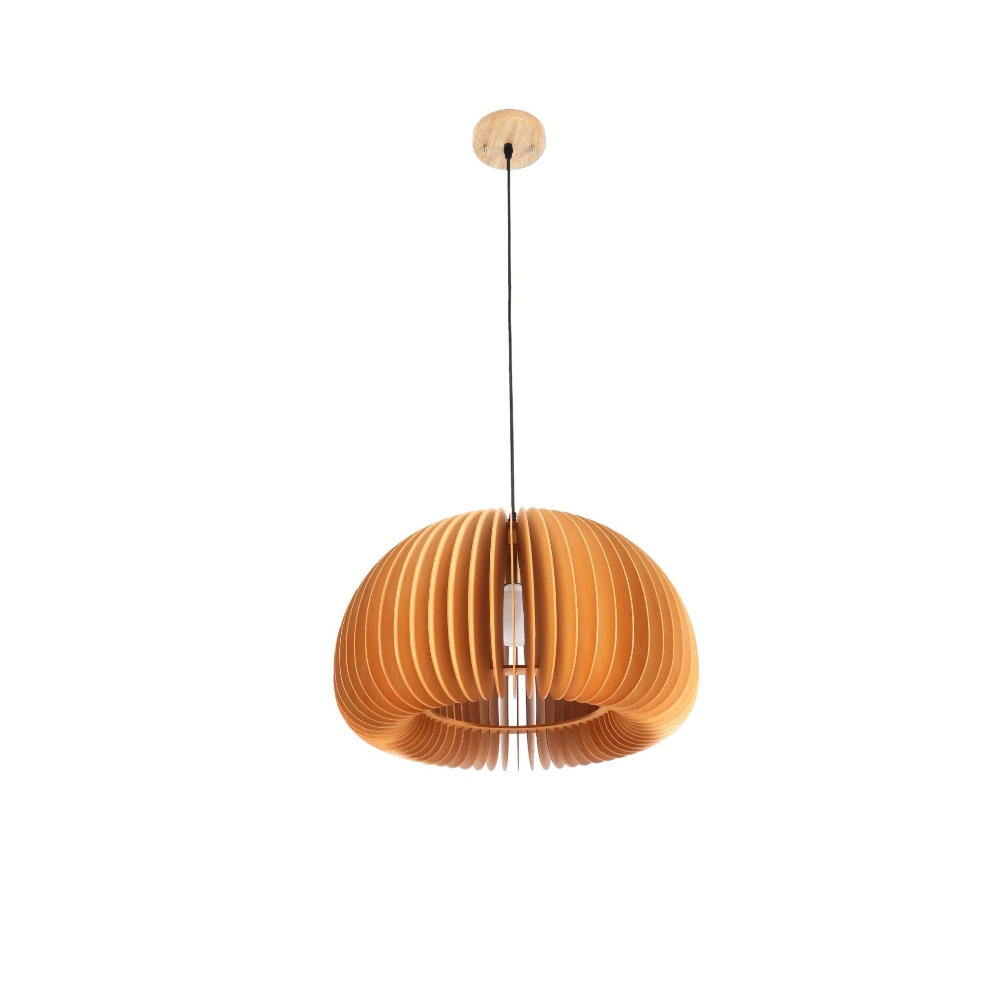 Solara Pendelleuchte Holz Kürbis Kuppel Nordisch-Letslighting