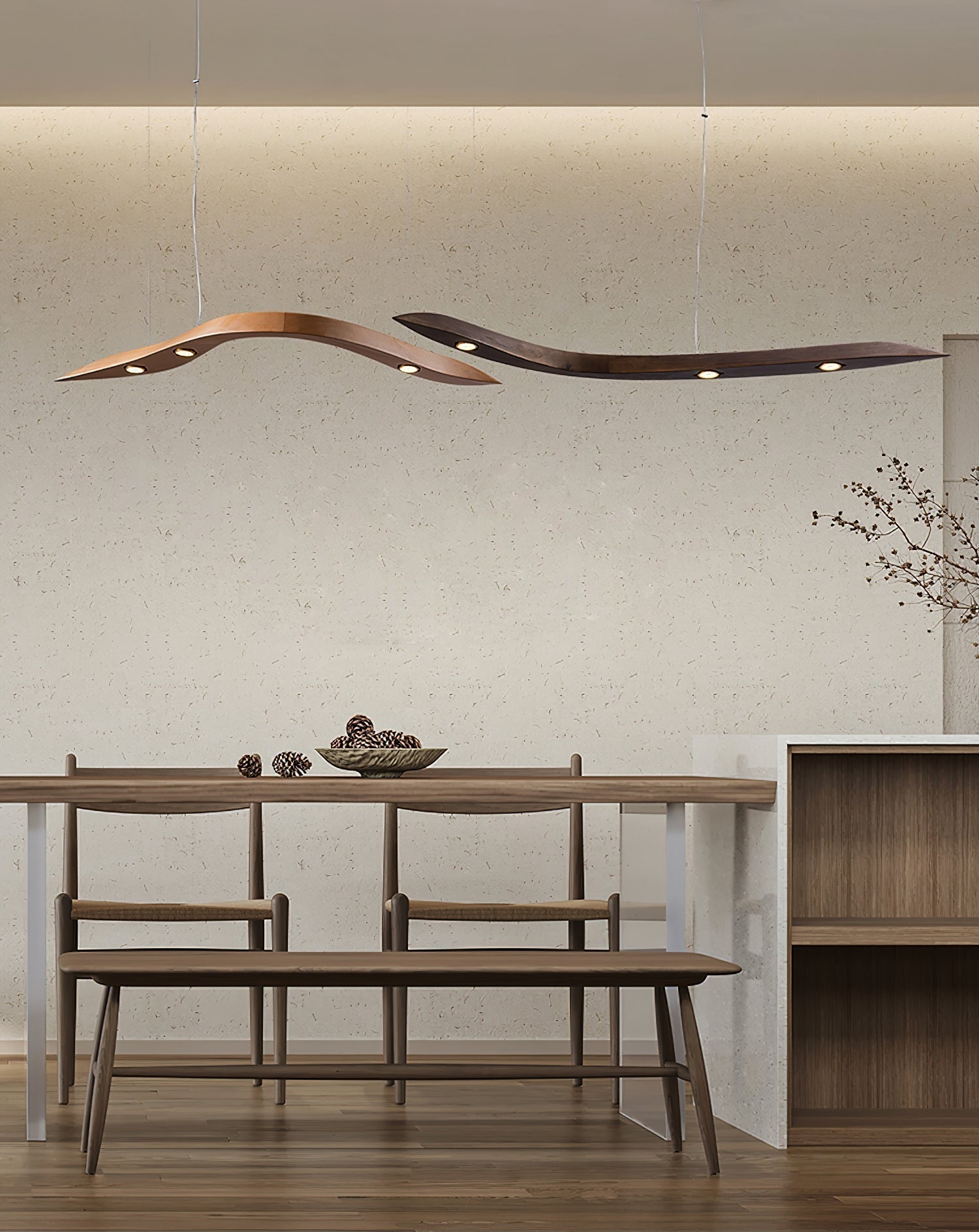 Flow Minimalistische Holz Pendelleuchte-Letslighting