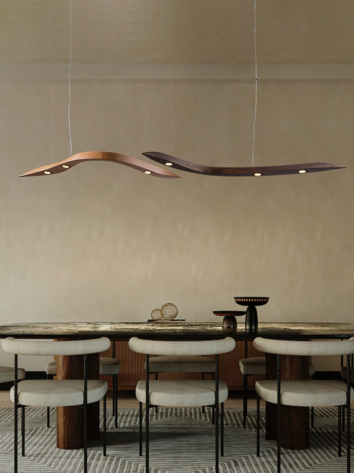 Flow Minimalistische Holz Pendelleuchte-Letslighting