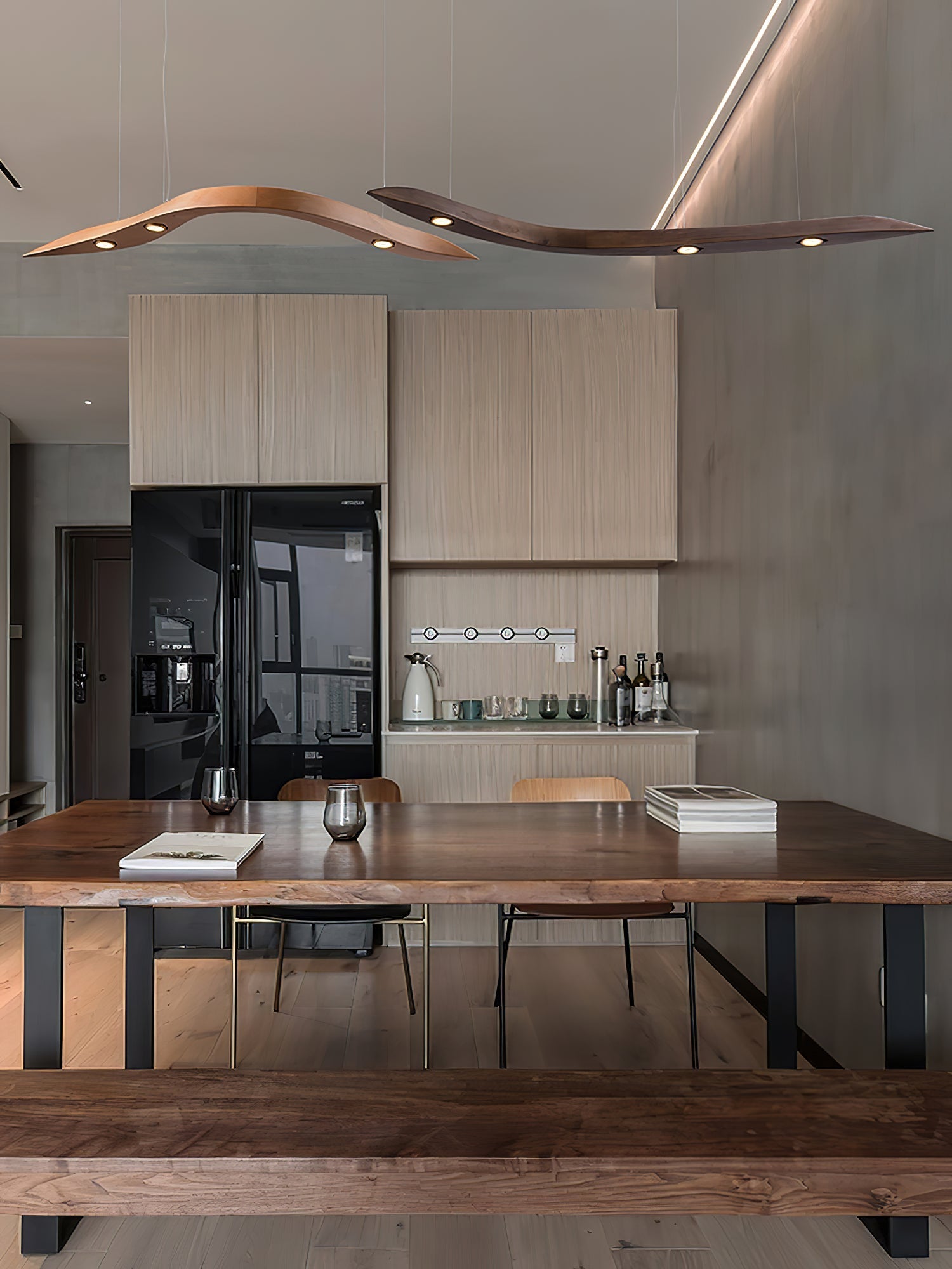 Flow Minimalistische Holz Pendelleuchte-Letslighting