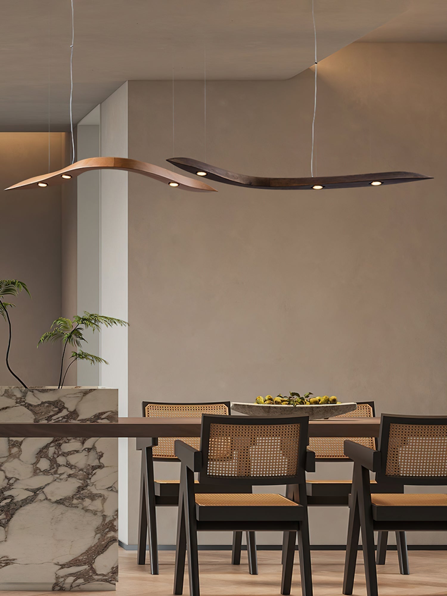 Flow Minimalistische Holz Pendelleuchte-Letslighting
