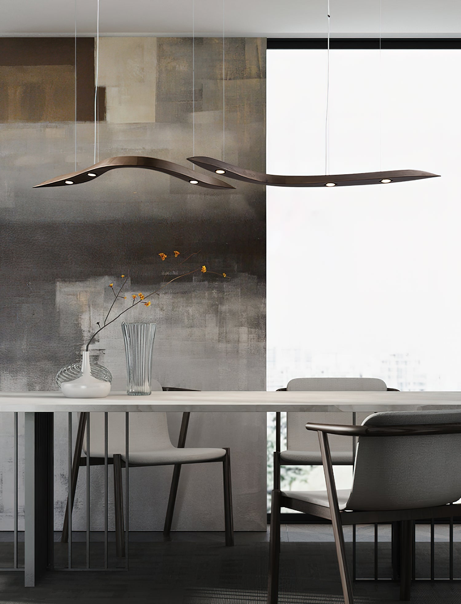 Flow Minimalistische Holz Pendelleuchte-Letslighting