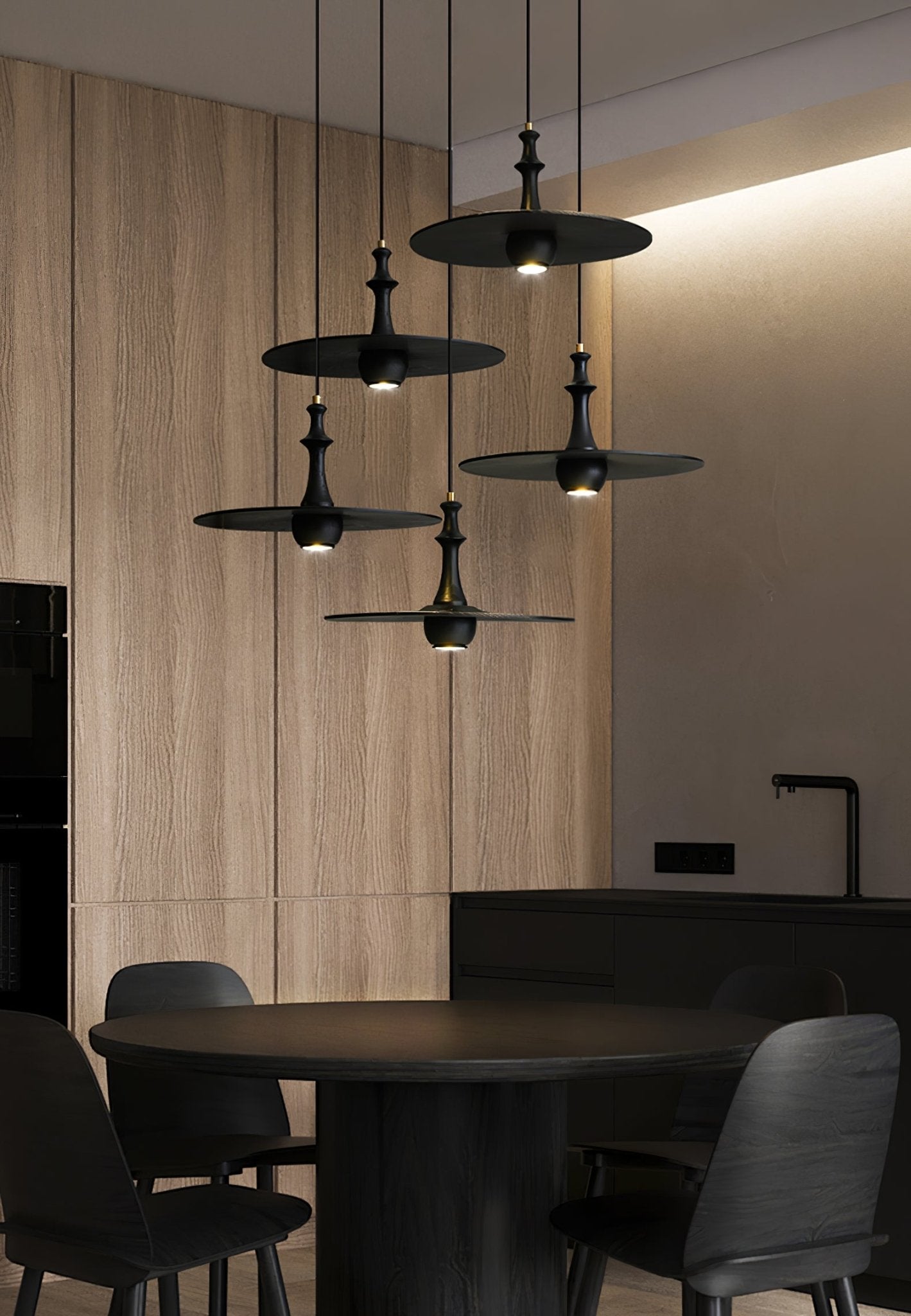 Spindle Pendelleuchte Spin aus Holz-Letslighting