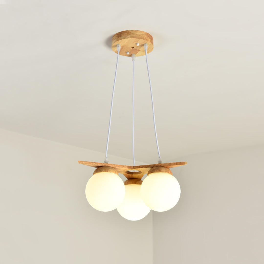 Zothaus Stern-Glas-Holz-Kronleuchter-Letslighting