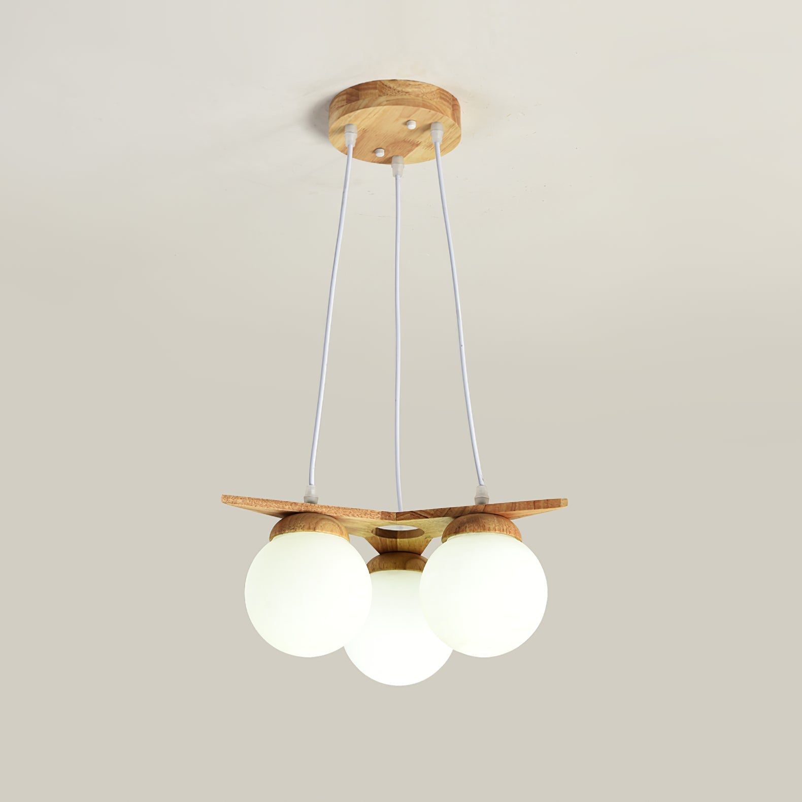 Zothaus Stern-Glas-Holz-Kronleuchter-Letslighting