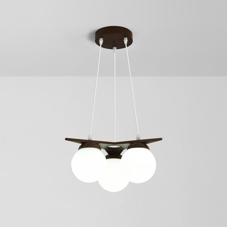 Zothaus Stern-Glas-Holz-Kronleuchter-Letslighting