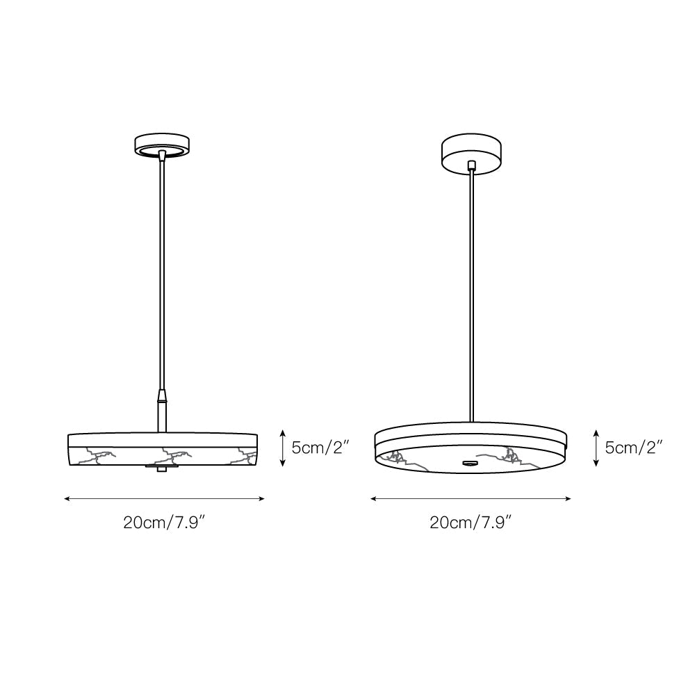 Utalion Modern Minimalist Metal Alabaster Pendant Light - Letslighting