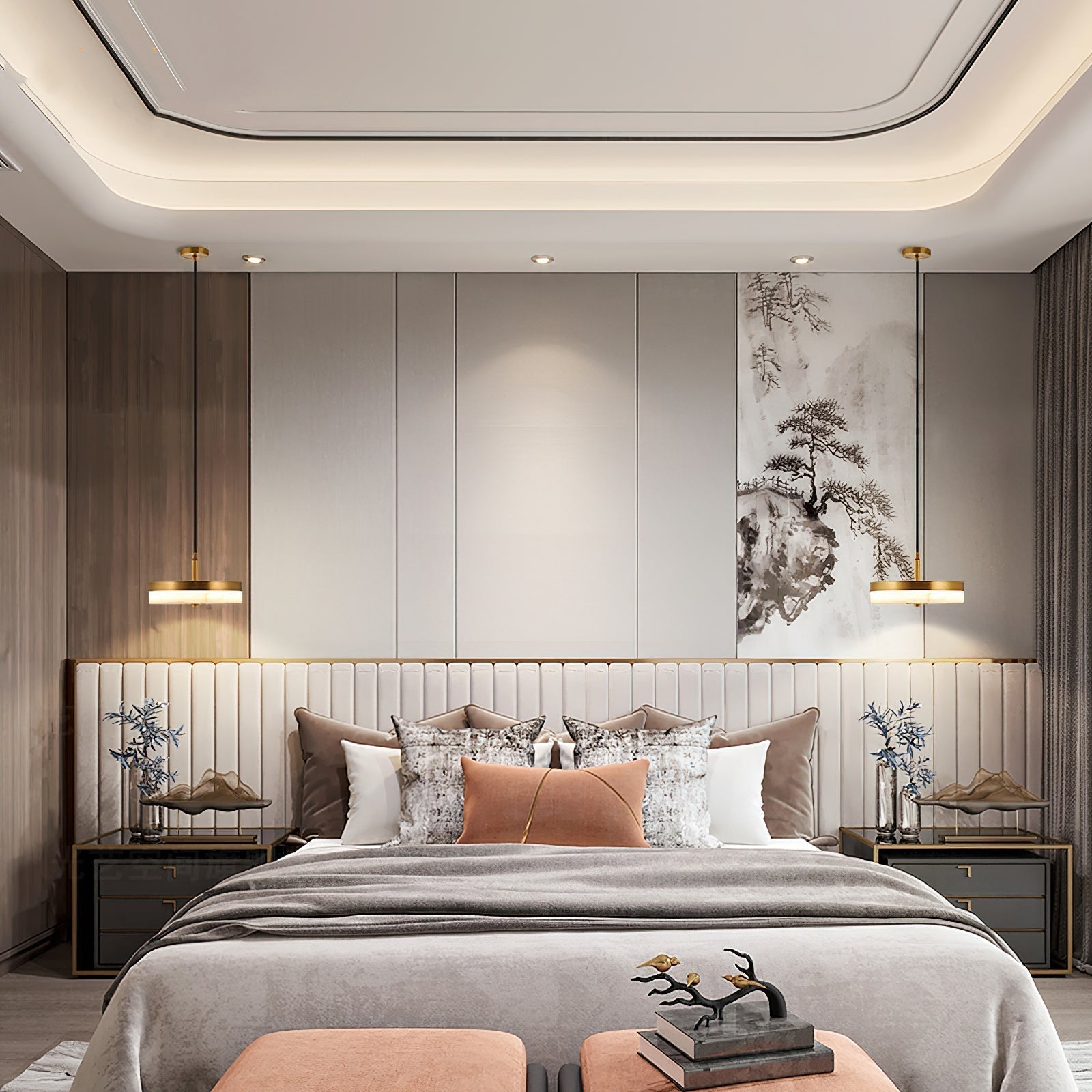 Utalion Modern Minimalist Metal Alabaster Pendant Light - Letslighting