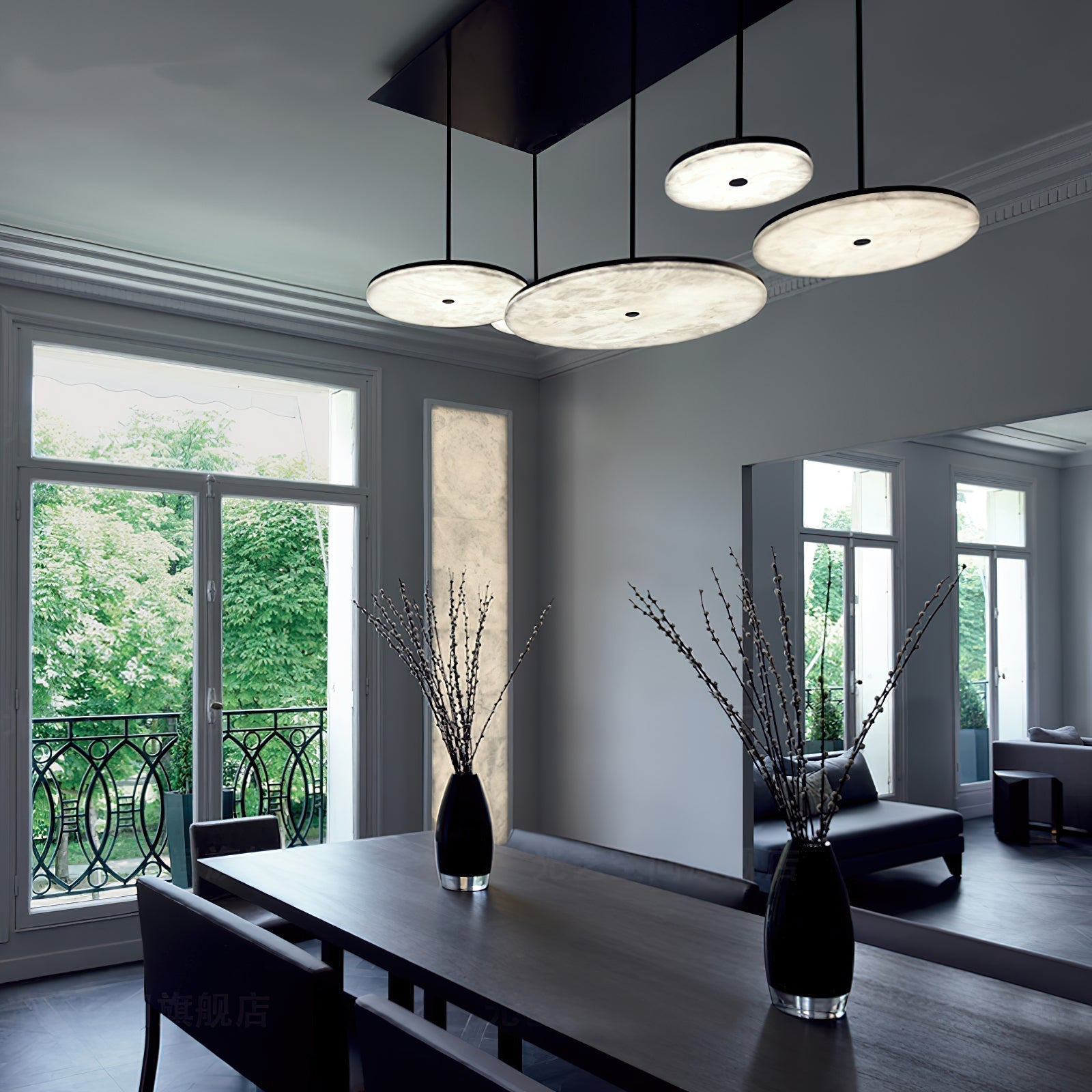 Utalion Modern Minimalist Metal Alabaster Pendant Light - Letslighting