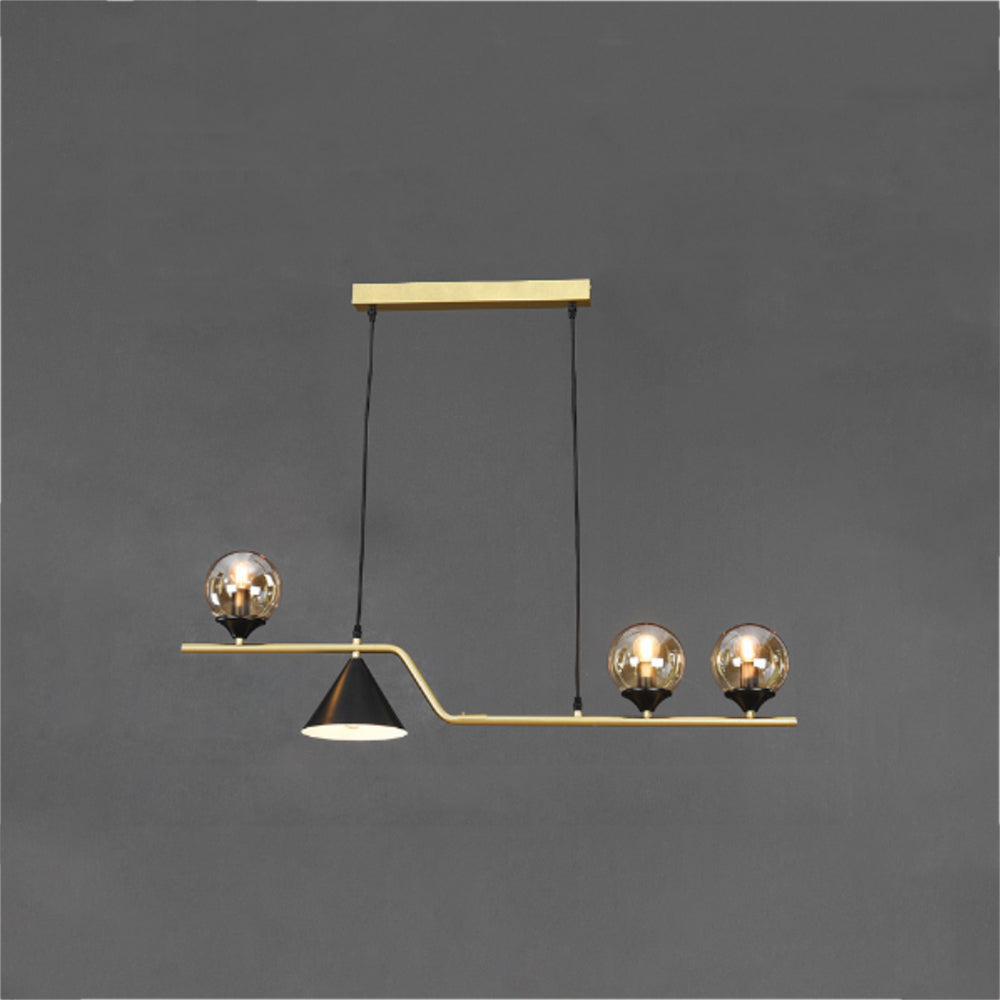 Arisha Moderne LED Pendelleuchte Schwarz/Gold Glas Wohnzimmer/Schlafzimmer