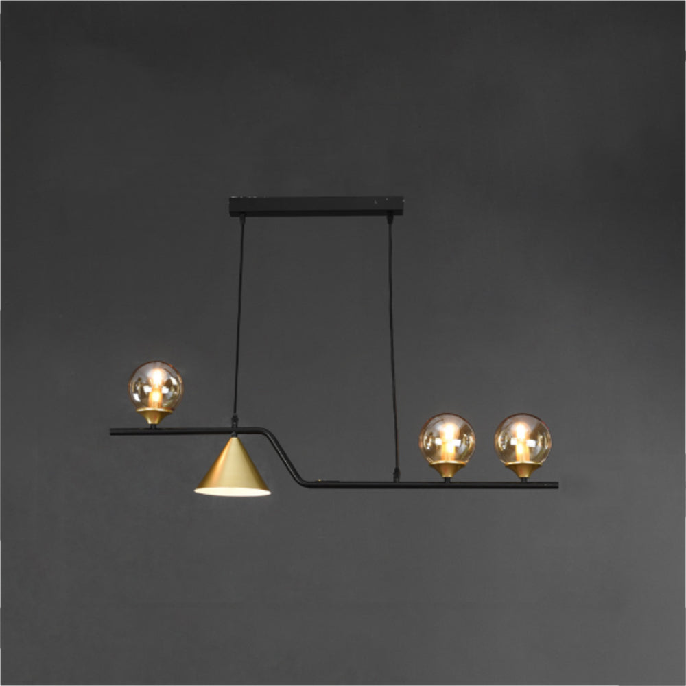 Arisha Moderne LED Pendelleuchte Schwarz/Gold Glas Wohnzimmer/Schlafzimmer
