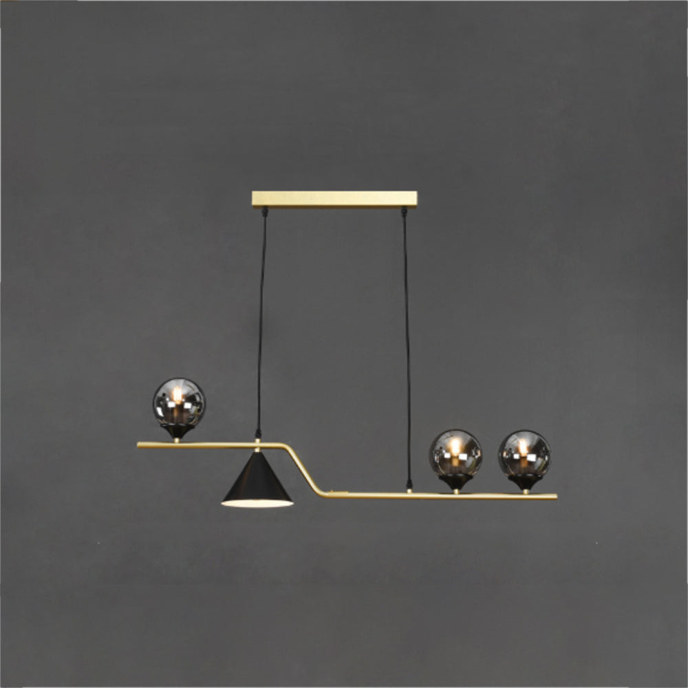 Arisha Moderne LED Pendelleuchte Schwarz/Gold Glas Wohnzimmer/Schlafzimmer