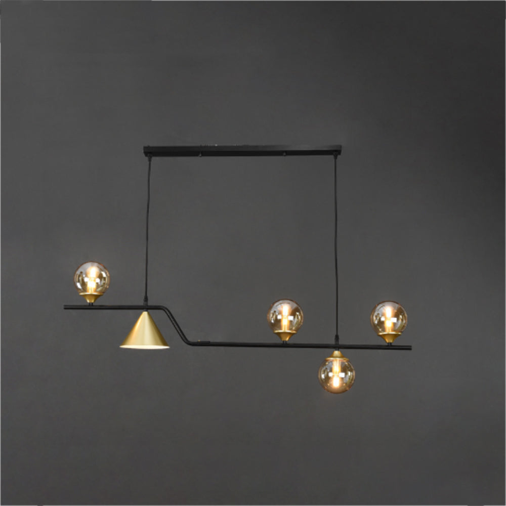 Arisha Moderne LED Pendelleuchte Schwarz/Gold Glas Wohnzimmer/Schlafzimmer