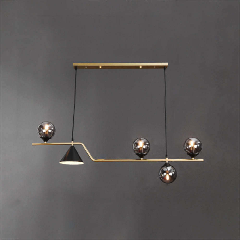 Arisha Moderne LED Pendelleuchte Schwarz/Gold Glas Wohnzimmer/Schlafzimmer