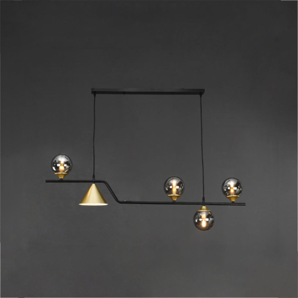 Arisha Moderne LED Pendelleuchte Schwarz/Gold Glas Wohnzimmer/Schlafzimmer