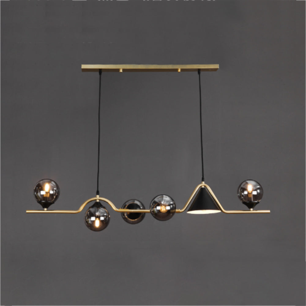 Arisha Moderne LED Pendelleuchte Schwarz/Gold Glas Wohnzimmer/Schlafzimmer