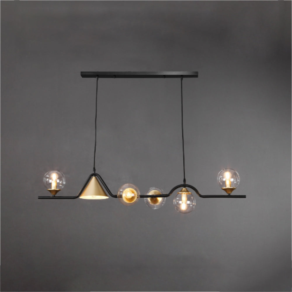 Arisha Moderne LED Pendelleuchte Schwarz/Gold Glas Wohnzimmer/Schlafzimmer