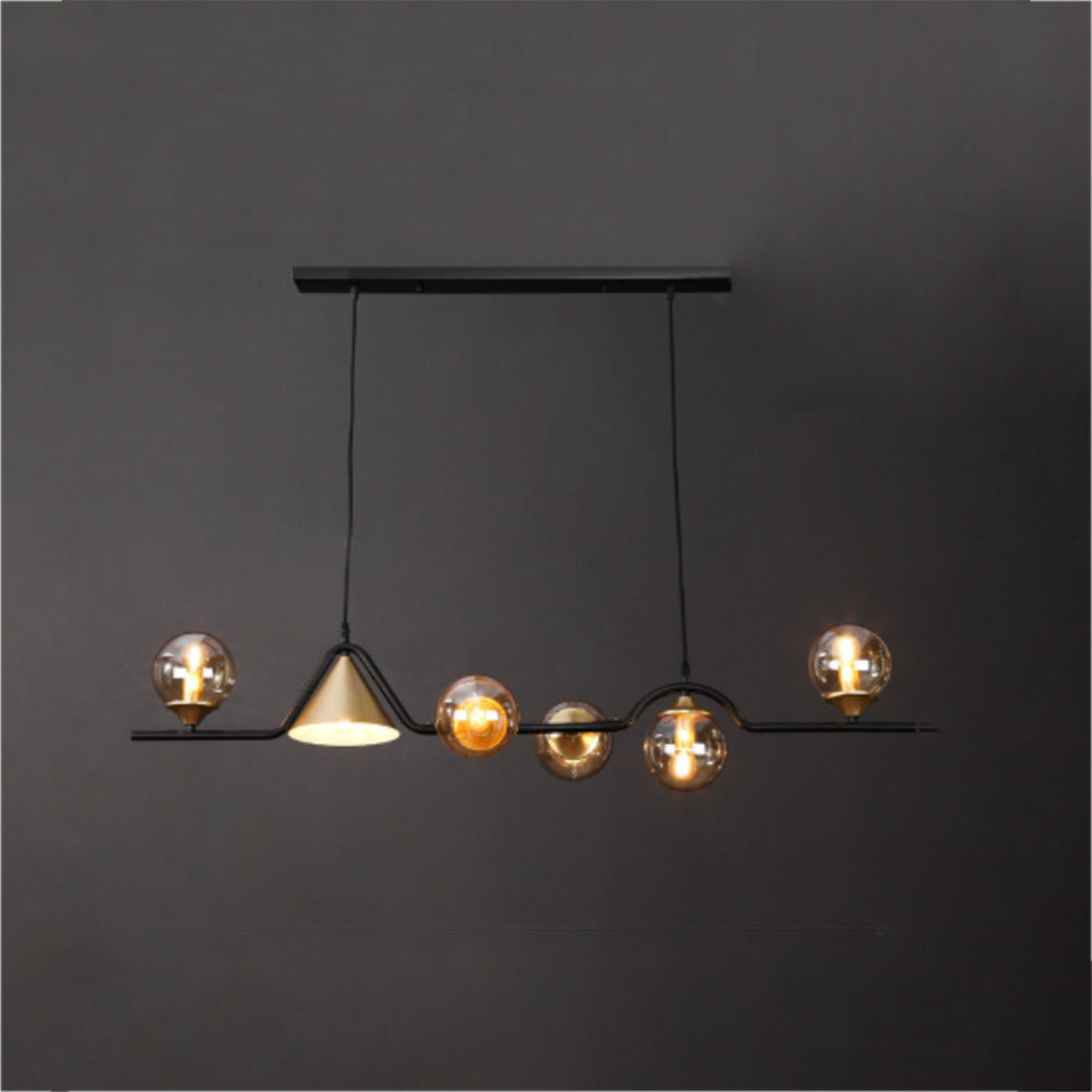 Arisha Moderne LED Pendelleuchte Schwarz/Gold Glas Wohnzimmer/Schlafzimmer