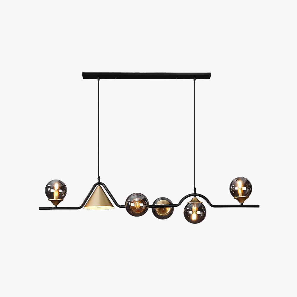 Arisha Moderne LED Pendelleuchte Schwarz/Gold Glas Wohnzimmer/Schlafzimmer