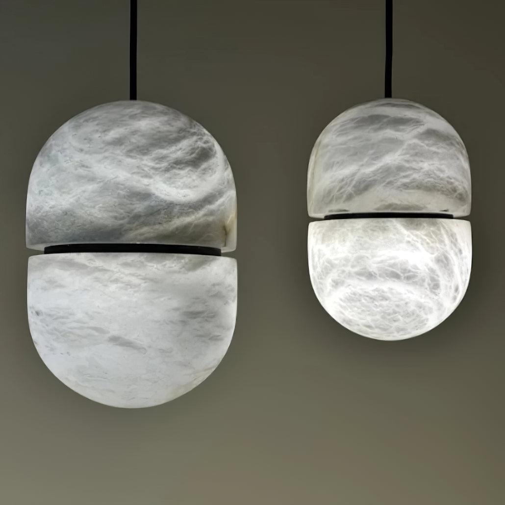 Strata Alabaster Pendant Light Capsule-shaped - Neutralighting